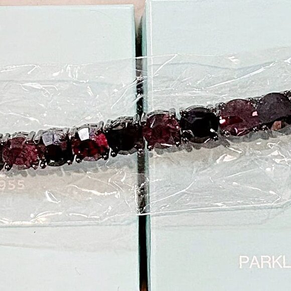 Limited Edition Park Lane Wicked Impression Tennis Bracelet Amethyst Jet Crystal - Picture 4 of 4